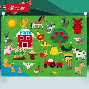 Customize Educational Wall Hanging Farm Animals Felt Story Board For Kids W12D510